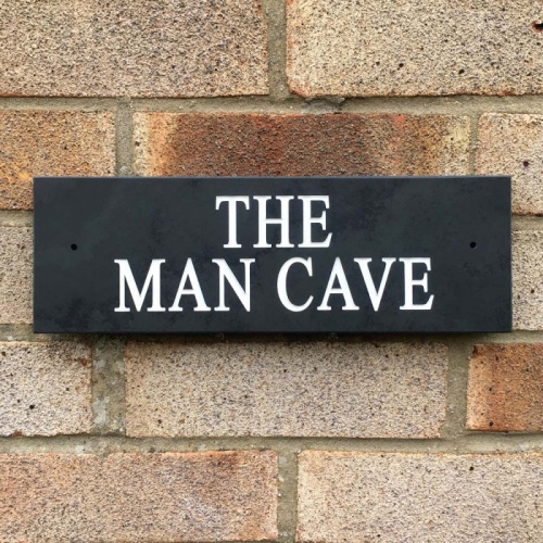 NOVELTY Slate THE MAN CAVE Plaque